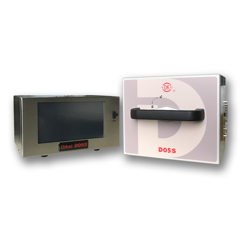 เครื่องพิมพ์ถ่ายโอนความร้อน DIKAI D05S ขนาด 53 มม. พร้อมแหล่งจ่ายไฟ AC100-240V, แหล่งจ่ายอากาศ 6 บาร์ และพื้นที่การพิมพ์ 53x70 มม. เครื่องเข้ารหัสอัจฉริยะ