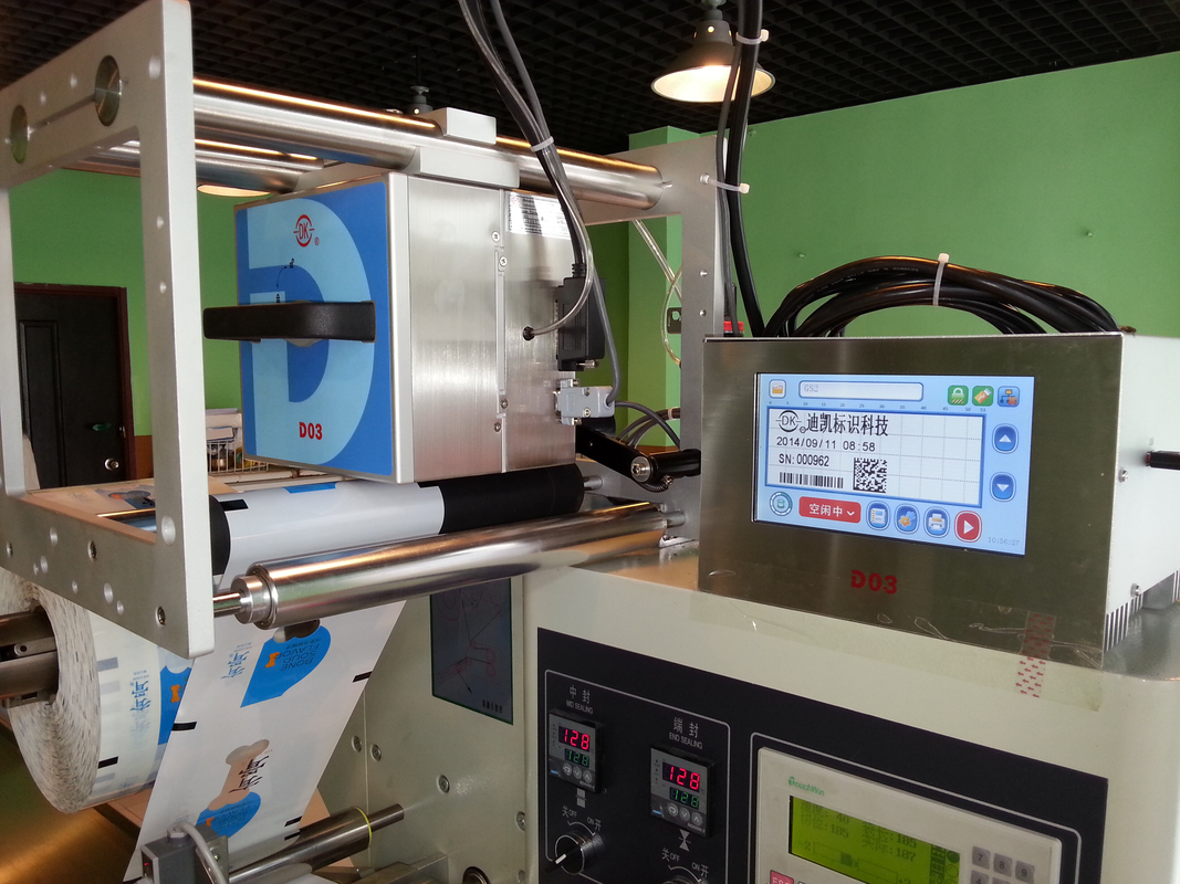 เครื่องพิมพ์ถ่ายโอนความร้อน DIKAI D03S พร้อมอายุการใช้งานยาวนาน อินเทอร์เฟซ USB/RS232/เครือข่าย สำหรับอุตสาหกรรมอาหารและเครื่องดื่ม