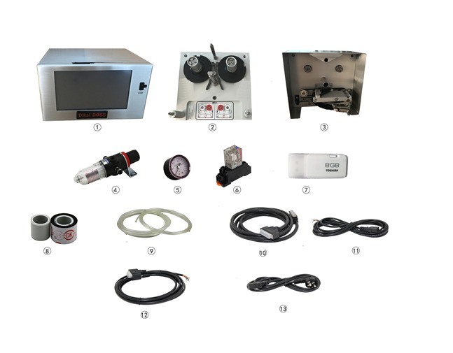 เครื่องพิมพ์ถ่ายโอนความร้อนอัตโนมัติ DIKAI D05S พร้อมพื้นที่พิมพ์สูงสุด 53 มม. * 150 มม. และแรงดันลม 6 บาร์ / 90 psi